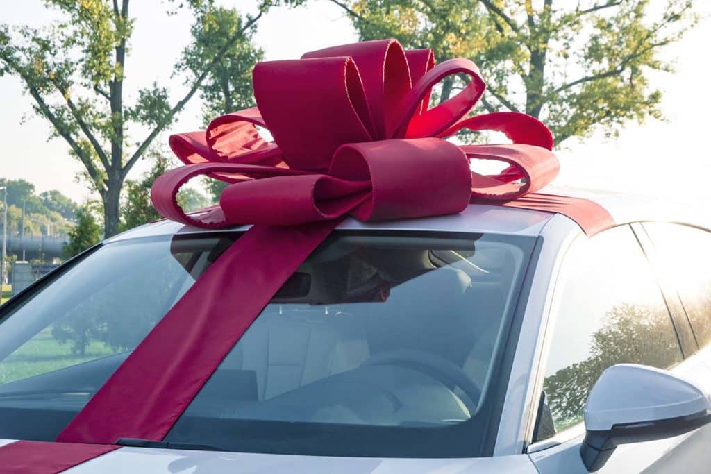 gift-wrapped car